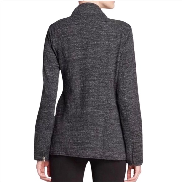 Eileen Fisher Charcoal Drape Front Cardigan - Picture 3 of 9